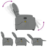 Stand up Massage Recliner Chair Light Grey Fabric