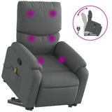 Stand up Massage Recliner Chair Dark Grey Fabric - Front View