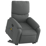 Stand up Massage Recliner Chair Dark Grey Fabric