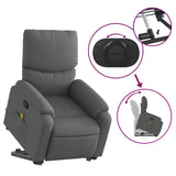 Stand up Massage Recliner Chair Dark Grey Fabric - Rear View