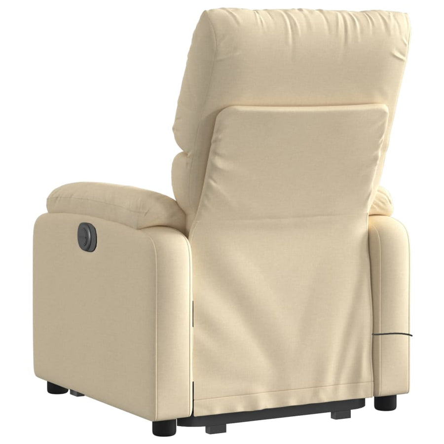 Stand up Massage Recliner Chair Cream Fabric