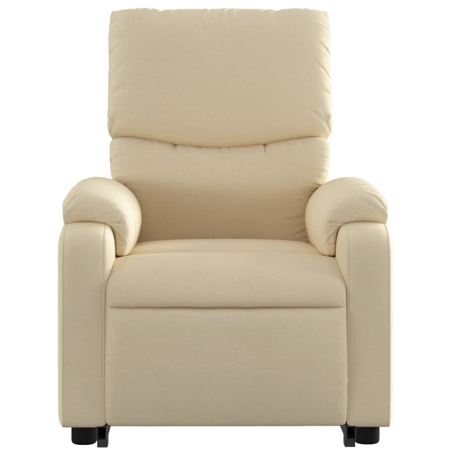 Stand up Massage Recliner Chair Cream Fabric