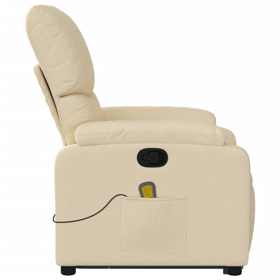 Stand up Massage Recliner Chair Cream Fabric