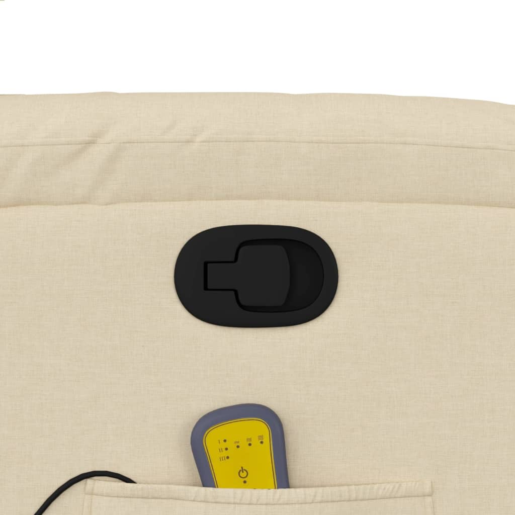 Stand up Massage Recliner Chair Cream Fabric