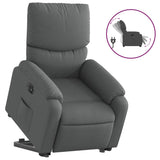 Electric Stand up Recliner Chair Dark Grey Fabric - Front View