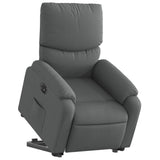 Electric Stand up Recliner Chair Dark Grey Fabric - Side View
