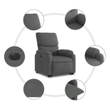 Electric Stand up Recliner Chair Dark Grey Fabric - Low Angle