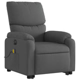 Electric Stand up Massage Recliner Chair Dark Grey Fabric