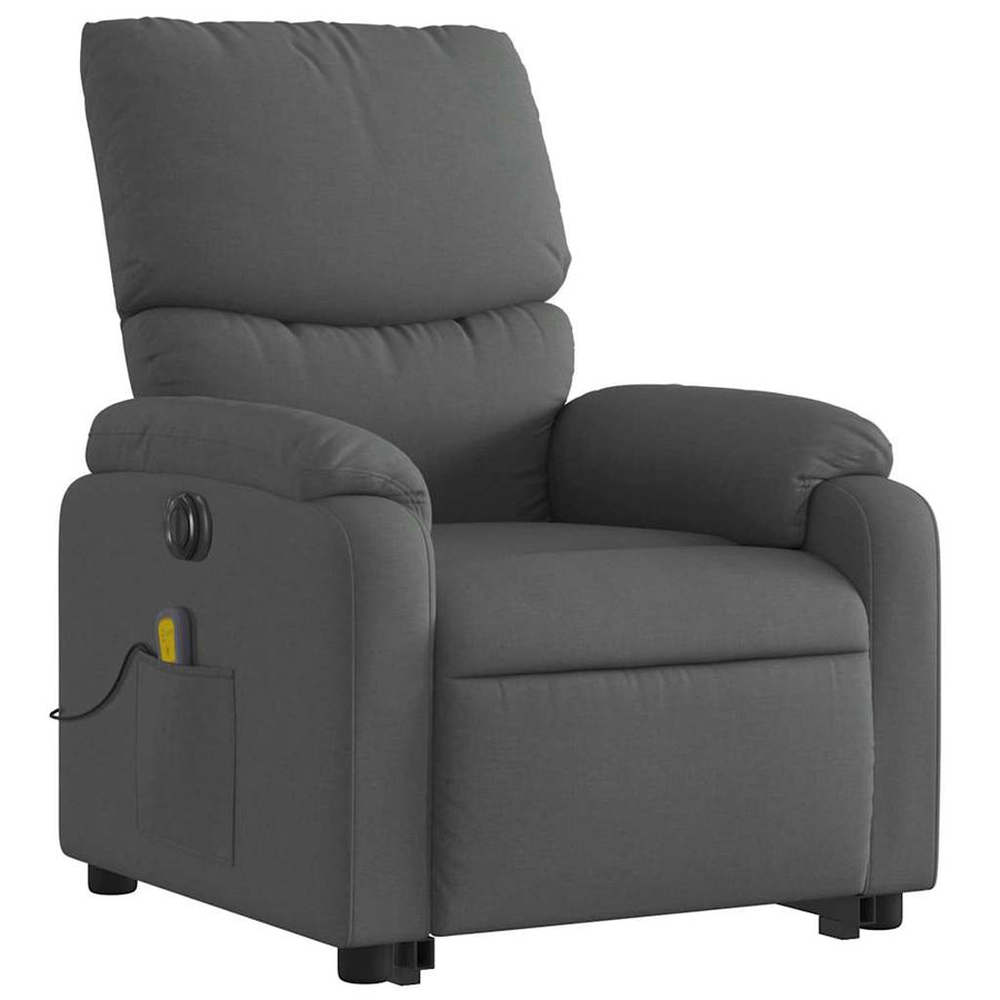Electric Stand up Massage Recliner Chair Dark Grey Fabric