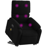 Electric Stand up Massage Recliner Chair Black Fabric