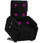 Electric Stand up Massage Recliner Chair Black Fabric