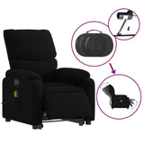 Electric Stand up Massage Recliner Chair Black Fabric - Rear View