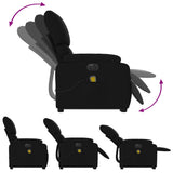 Electric Stand up Massage Recliner Chair Black Fabric - Close-Up Angle