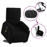 Electric Stand up Massage Recliner Chair Black Fabric - Extra Image