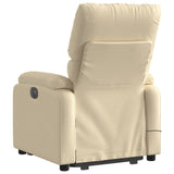 Electric Stand up Massage Recliner Chair Cream Fabric - 45-Degree Angle