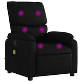 Massage Recliner Chair Black Faux Leather - Front View
