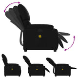 Massage Recliner Chair Black Faux Leather - 45-Degree Angle