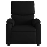 Massage Recliner Chair Black Faux Leather - Close-Up Angle