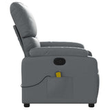 Massage Recliner Chair Grey Faux Leather