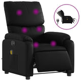 Electric Massage Recliner Chair Black Faux Leather - Front View