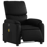 Electric Massage Recliner Chair Black Faux Leather - Side View