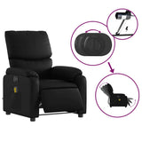 Electric Massage Recliner Chair Black Faux Leather - Rear View