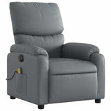 Electric Massage Recliner Chair Grey Faux Leather - Top-Down View
