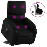 Stand up Massage Recliner Chair Black Faux Leather - Front View