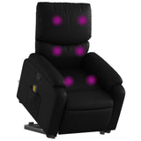 Stand up Massage Recliner Chair Black Faux Leather