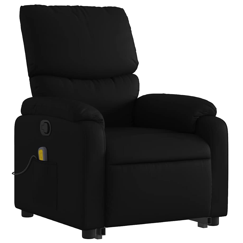 Stand up Massage Recliner Chair Black Faux Leather