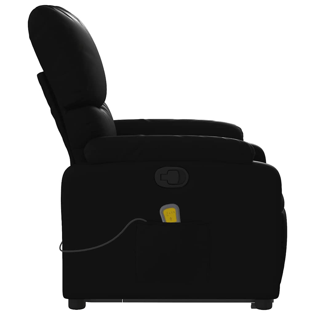 Stand up Massage Recliner Chair Black Faux Leather