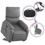Stand up Massage Recliner Chair Grey Faux Leather