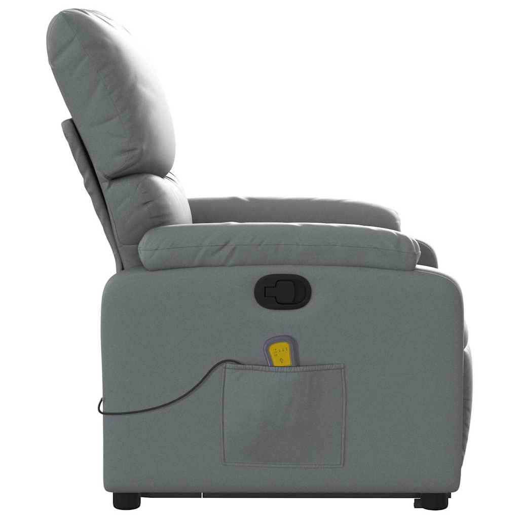 Stand up Massage Recliner Chair Grey Faux Leather