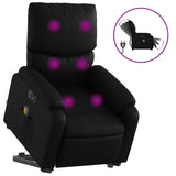 Electric Stand up Massage Recliner Chair Black Faux Leather