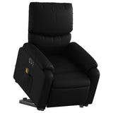 Electric Stand up Massage Recliner Chair Black Faux Leather - Side View