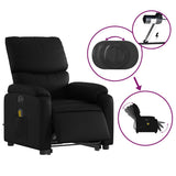 Electric Stand up Massage Recliner Chair Black Faux Leather - Rear View