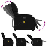 Electric Stand up Massage Recliner Chair Black Faux Leather - Close-Up Angle