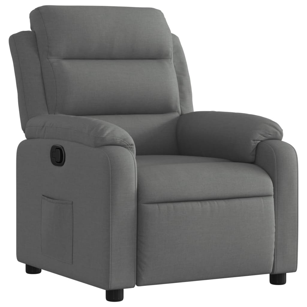 Recliner Chair Dark Grey Fabric