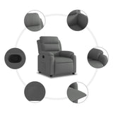 Recliner Chair Dark Grey Fabric - 45-Degree Angle