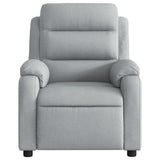 Massage Recliner Chair Light Grey Fabric - Close-Up Angle