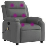 Massage Recliner Chair Dark Grey Fabric - Front View