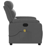 Massage Recliner Chair Dark Grey Fabric - Low Angle
