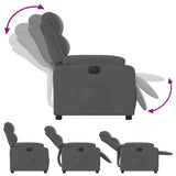Electric Recliner Chair Dark Grey Fabric