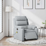 Electric Massage Recliner Chair Light Grey Fabric - Top-Down View