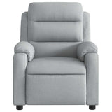 Electric Massage Recliner Chair Light Grey Fabric - Rear View