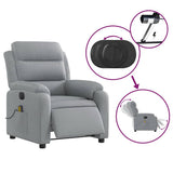 Electric Massage Recliner Chair Light Grey Fabric - Extra Image
