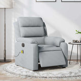 Electric Massage Recliner Chair Light Grey Fabric