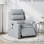Electric Massage Recliner Chair Light Grey Fabric