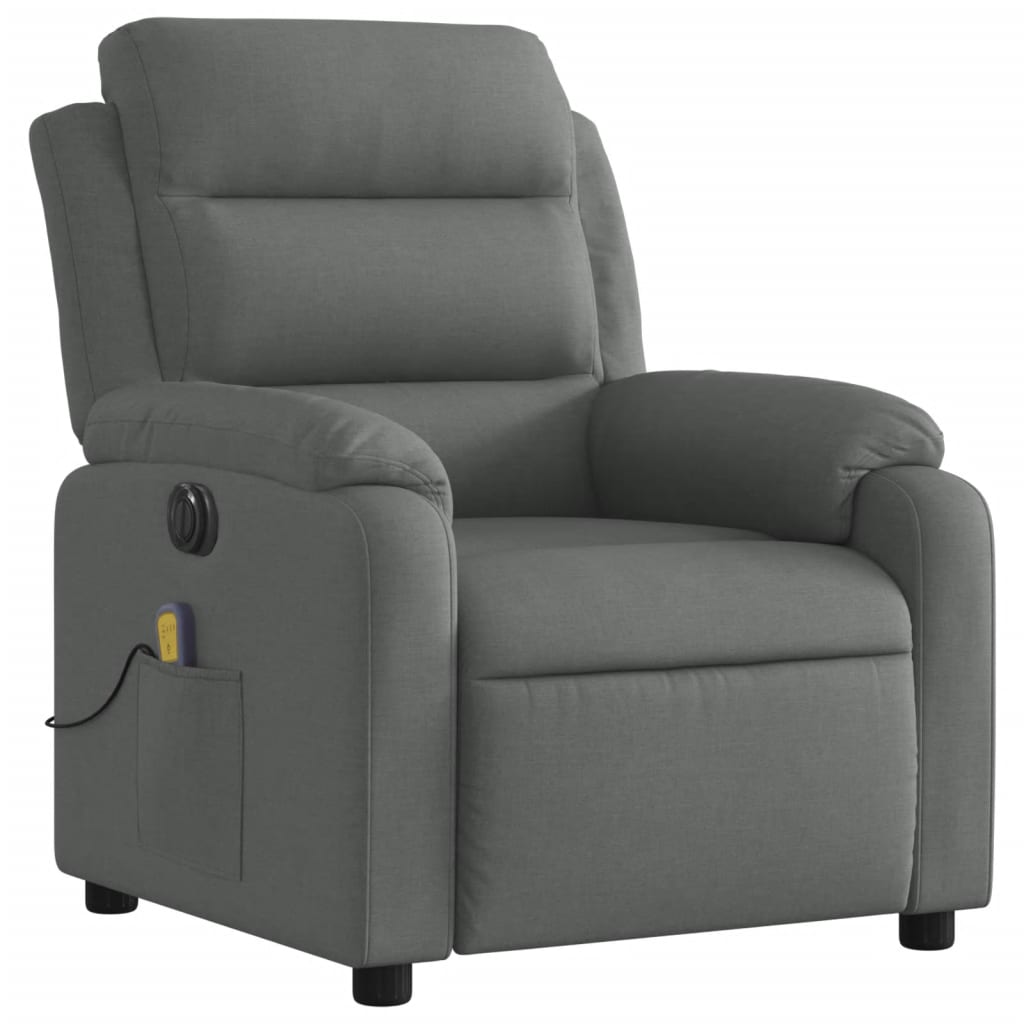 Electric Massage Recliner Chair Dark Grey Fabric