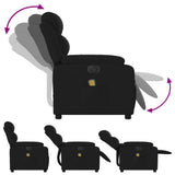 Electric Massage Recliner Chair Black Fabric - Close-Up Angle